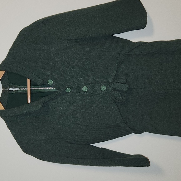 Vintage Forest Green Button-Up Midi Dress - Picture 3 of 9